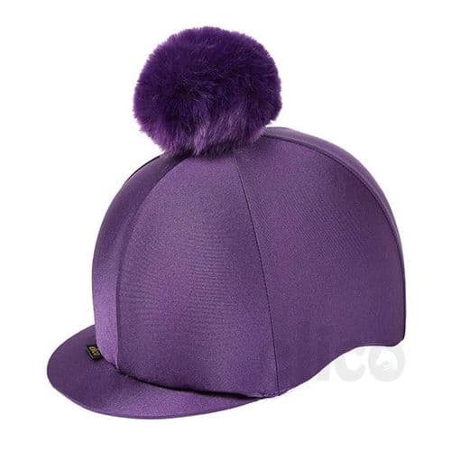 Elico Aberford Lycra Hat Cover with Pom Pom in Purple