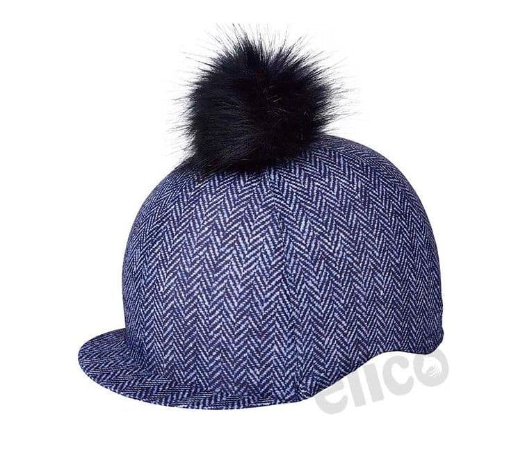 Elico Tweed Lycra Hat Cover in Navy