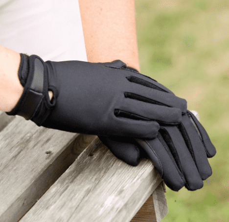 Equetech Junior Stretch Show Gloves in Black