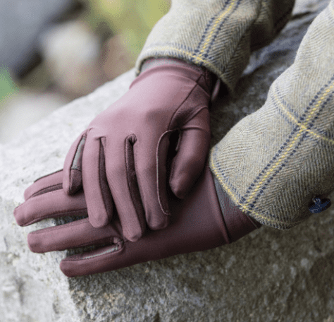 Equetech Junior Stretch Show Gloves in Brown