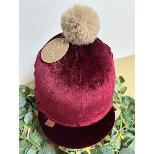 EquiSilks Crush Velour Wine Hat Cover