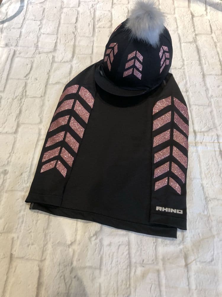Glitter Rose Gold Chevron Base Layer & Hat Cover Set