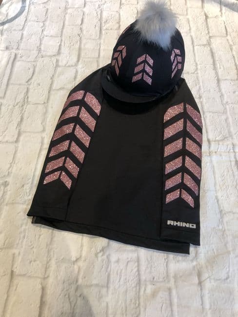 Glitter Rose Gold Chevron Base Layer & Hat Cover Set