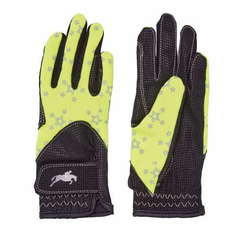 Harry Hall Roxby Junior Reflective Gloves in Yellow
