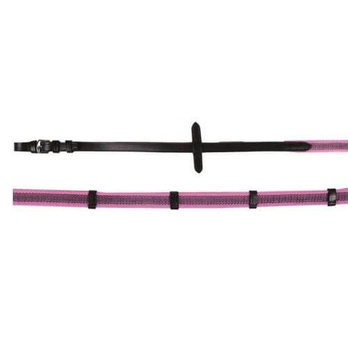 HKM Black/Pink Web Reins (Shetland Size)