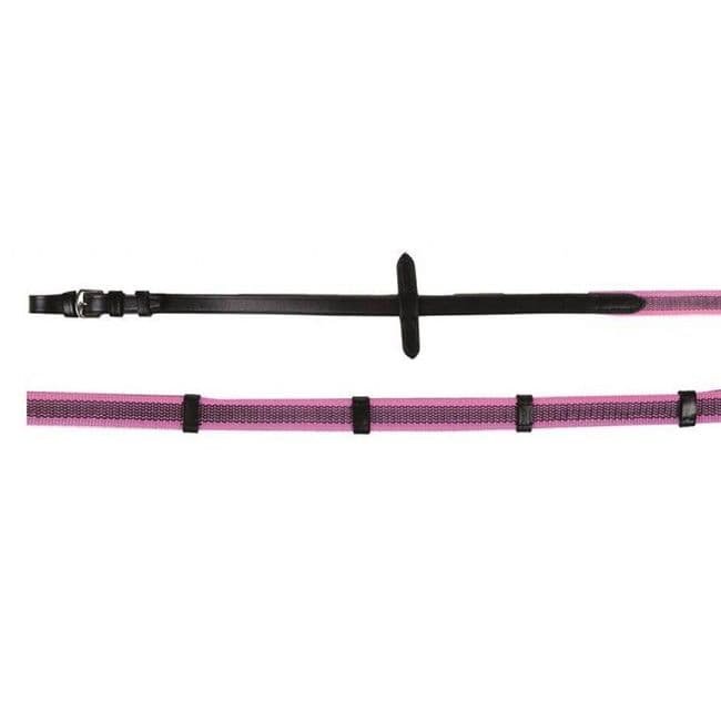 HKM Black/Pink Web Reins (Shetland Size)