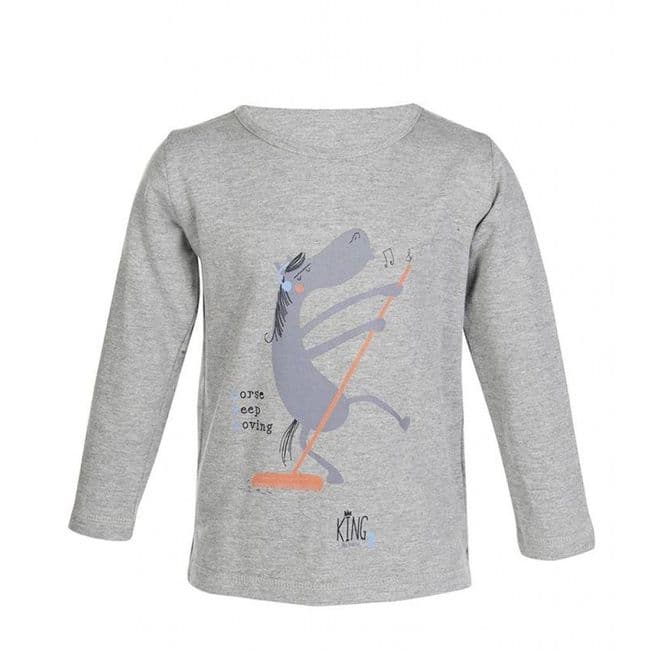 HKM King 'Clyde' Long Sleeve Shirt in Grey (6-7yrs)