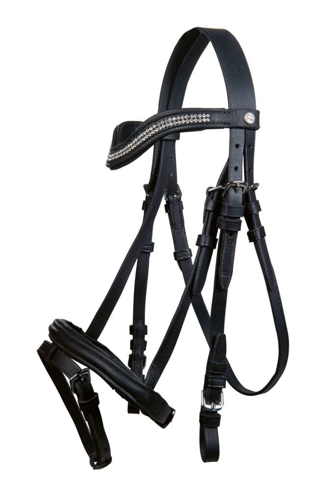 HKM 'Little Star 'Mini Shetland Bridle in Black with Crystal Browband