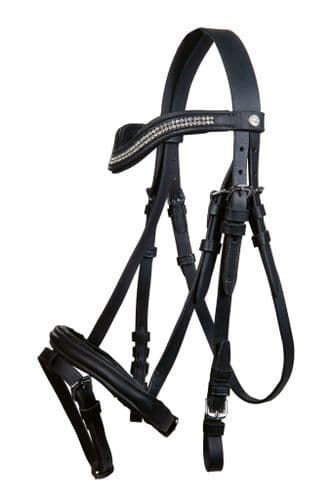 HKM 'Little Star 'Mini Shetland Bridle in Black with Crystal Browband