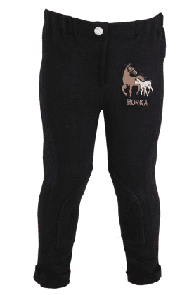 Horka 'Minis' Junior Jodhpurs with Knee Patches in Black