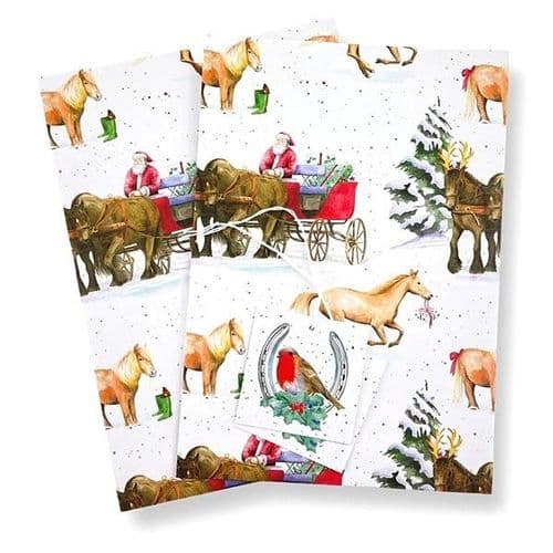 Horse & Carriage Christmas Wrapping Paper & Tags