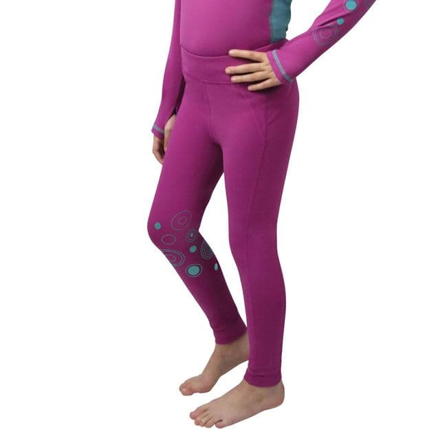 Hy Equestrian DynaMizs Ecliptic Riding Tights in Plum/Teal