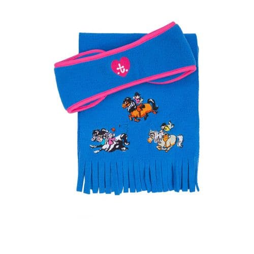 Hy Equestrian Thelwell Collection Race Fleece Headband & Scarf Set