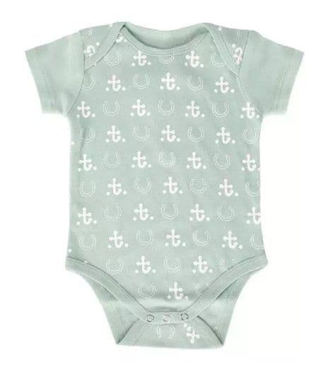 Hy Equestrian Thelwell Mini Tots Baby Grow in Pastel Green