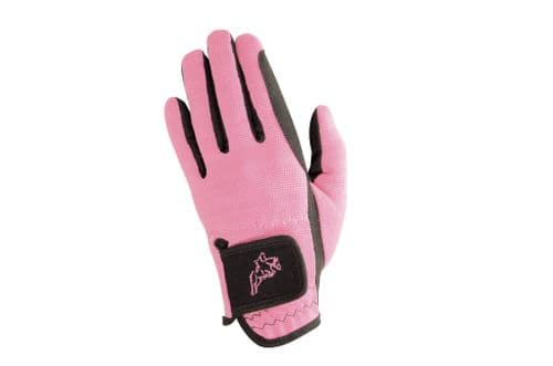 Hy5 Children's Everyday Two Tone Riding Gloves in Black/Pink