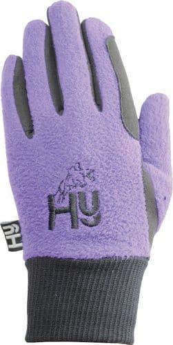 Hy5 Children's Winter Two Tone Riding Gloves in Black/Purple