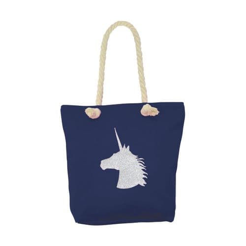 HyFASHION Unicorn Tote Bag in Navy