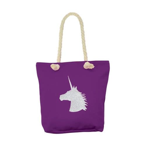 HyFASHION Unicorn Tote Bag in Purple