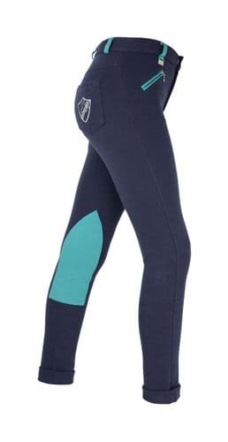 HyPERFORMANCE Child's Belton Jodhpur in Navy/Teal 18" only