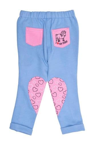 HyPERFORMANCE Heart Tots Jodhpurs in Baby Blue/Pretty Pink in XXL
