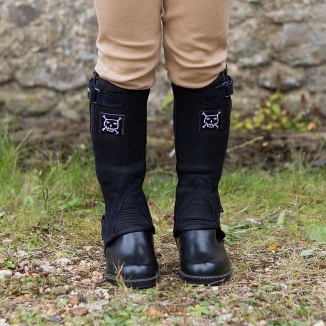 Just Chaps in Black with Pirate Motif