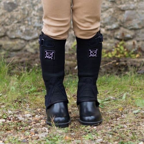 Just Chaps in Black with Pirate Motif