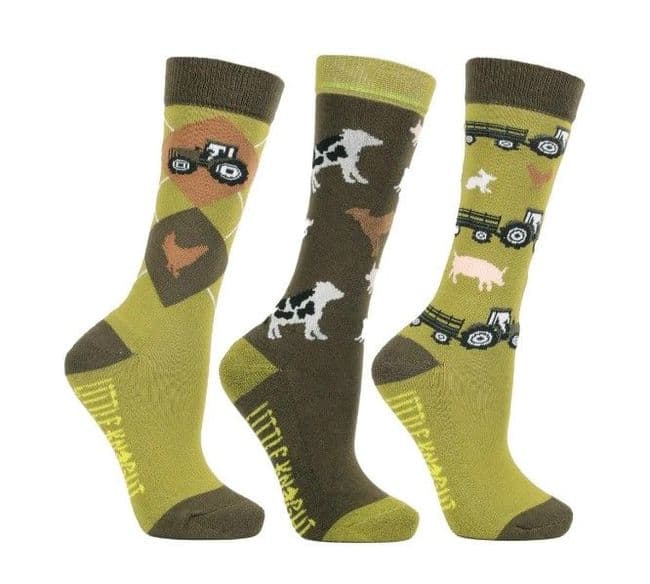 Little Knight Farm Collection Short Socks size 8-12 (Triple Pack)