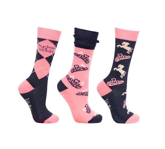 Little Rider The Princess & The Pony Short Socks size 8-12 (Triple Pack)