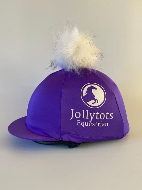 Pompops Children's Jollytots Logo Hat Cover in Purple with Removable Pompom