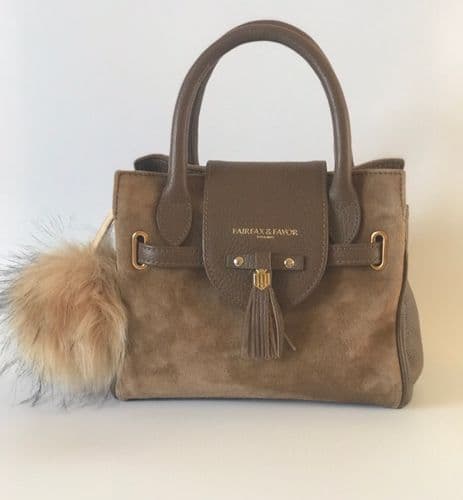 Pompops Faux Fur Bag Charm/Keyring in Beige