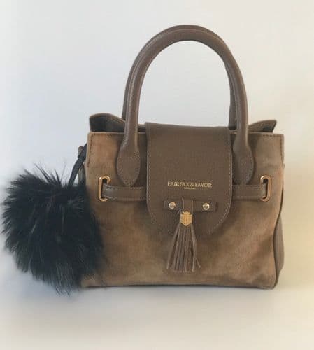 Pompops Faux Fur Bag Charm/Keyring in Black