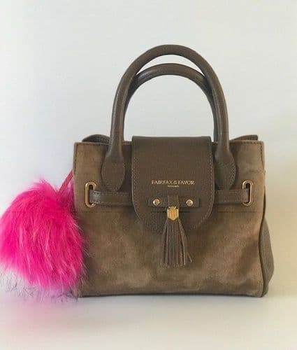 Pompops Faux Fur Bag Charm/Keyring in Pink