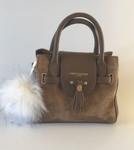 Pompops Faux Fur Bag Charm/Keyring in White