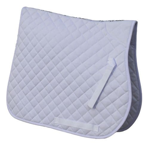 Rhinegold Cotton Quilted Saddle Cloth in Pony White