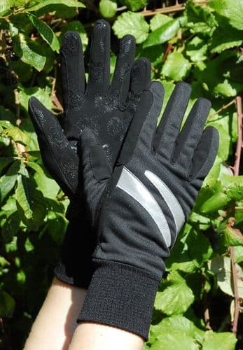Rhinegold Reflective Winter Gloves in Black (Teen/Adult)