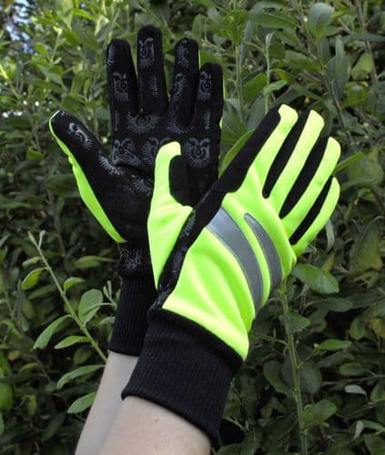 Rhinegold Reflective Winter Gloves in Neon (Teen/Adult)