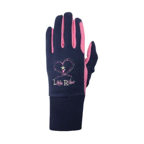 Riding Star Children's Winter Riding Gloves in Rose Pink/Navy