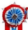 ShowQuest Boston Buttonhole in Red/Mid Blue/Silver