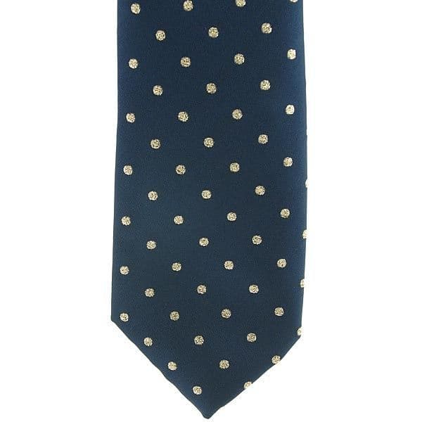 ShowQuest Lurex Spot Child's Tie in Navy/Gold