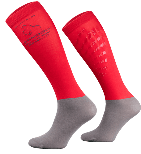 Technical Riding Socks in Red & Grey (1 pair)