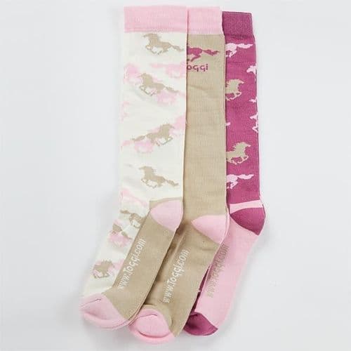 Toggi Stafford Horse Long Socks size 4-8 (Triple Pack)