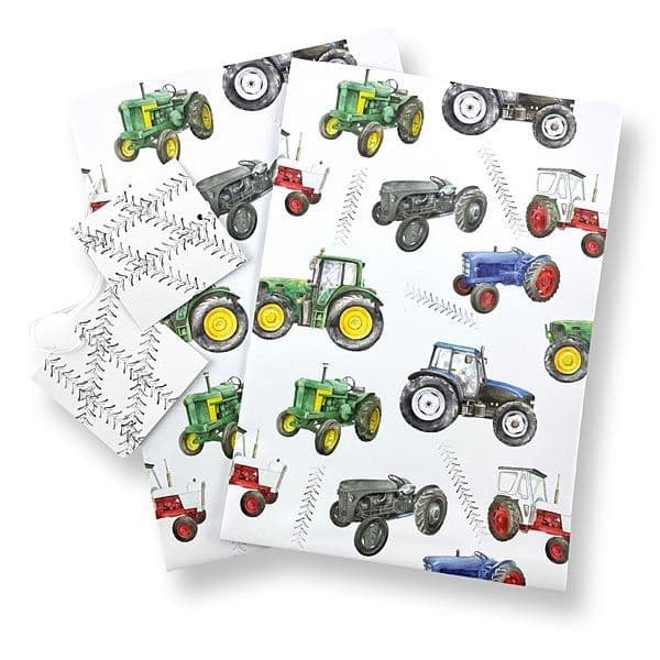 Tractor Wrapping Paper & Tags