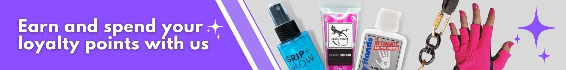 Earn and spend Loyalty Points when shopping with MDP to spend sitewide on pole dance gifts, pole crash mats and the biggest pole brands like X-Pole, Dry Hands Pole Grip, Grip + Glow and more!