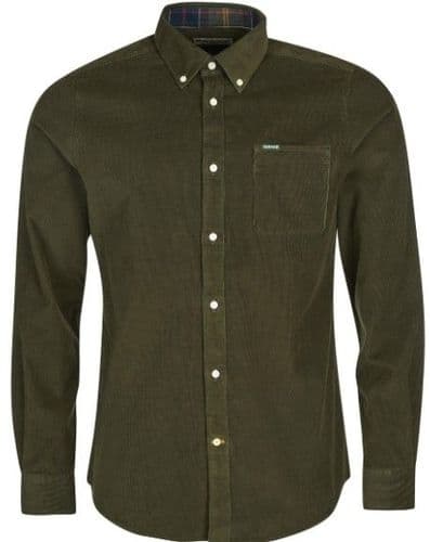Barbour Ramsey Tailored Fit Cord Shirt (Forest)