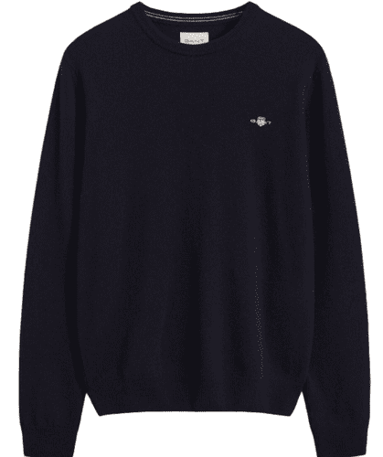 GANT Lambswool Crew Neck Jumper (Navy)