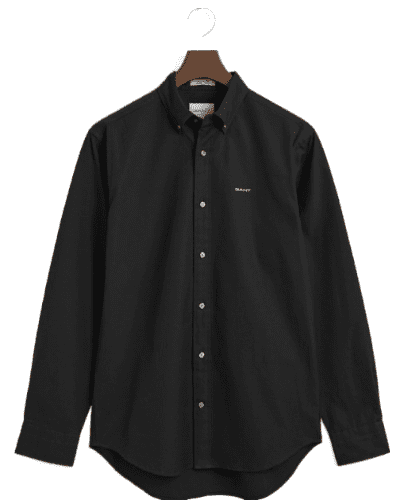 GANT Regular Fit Pinpoint Oxford Shirt (Black)