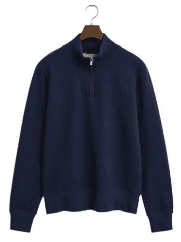 GANT Sacker Rib Half Zip Sweatshirt (Blue)