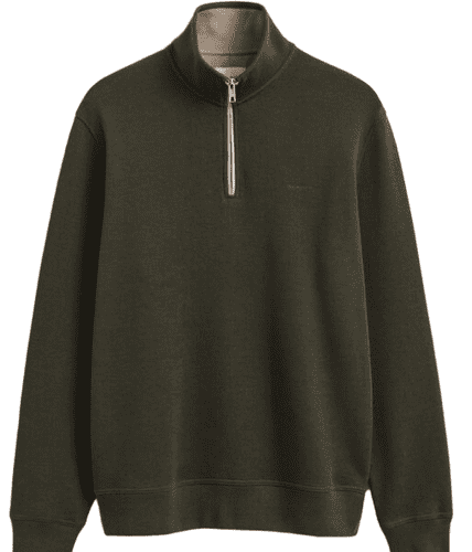 GANT Sacker Rib Half-Zip Sweatshirt (Moss)