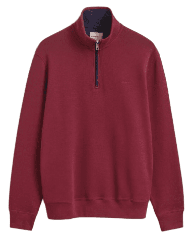 GANT Sacker Rib Half-Zip Sweatshirt (Wine)