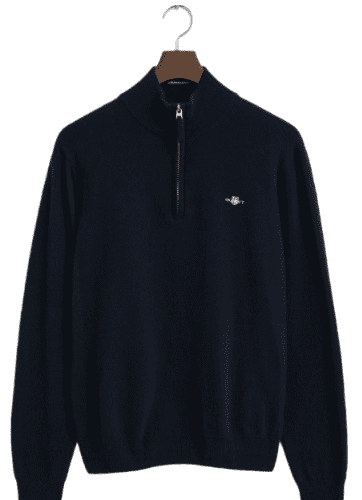 GANT Superfine Lambswool Half Zip Sweater (Navy)